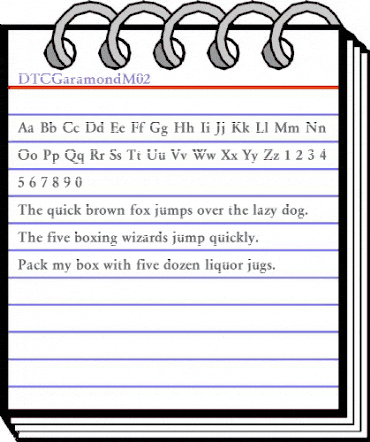 DTCGaramondM02 Regular animated font preview