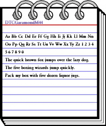 DTCGaramondM44 Regular animated font preview