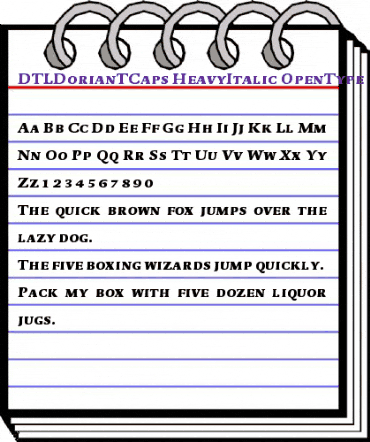 DTLDorianTCaps HeavyItalic animated font preview