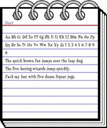 Duet Regular animated font preview