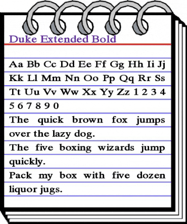 Duke Extended Bold animated font preview