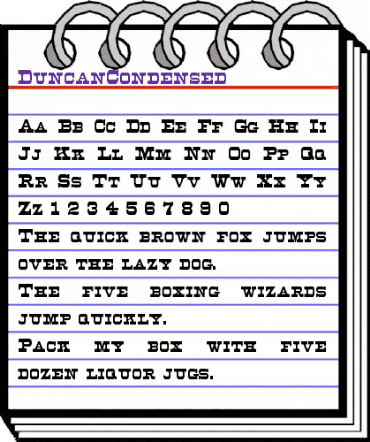 DuncanCondensed Regular animated font preview