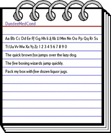 DundeeMedCond Regular animated font preview