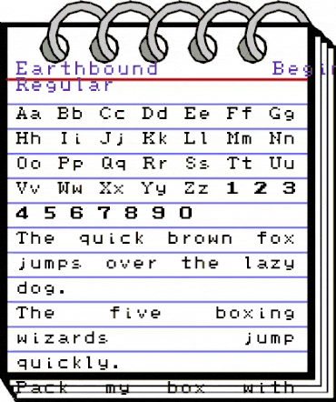 Earthbound Beginnings Regular animated font preview
