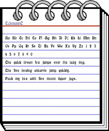 EckmannC Regular animated font preview