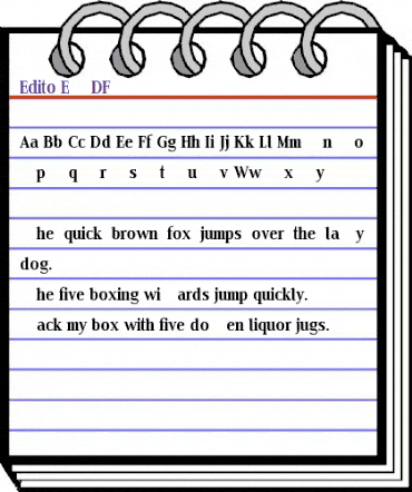Edito E Regular animated font preview
