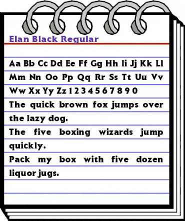 Elan Black Regular animated font preview