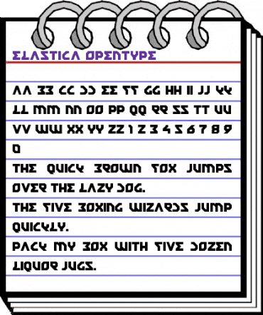 ELASTICA Regular animated font preview