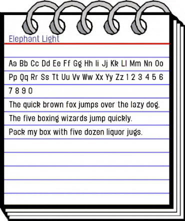 Elephant Light animated font preview