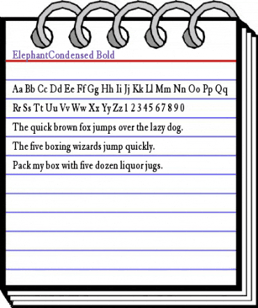 ElephantCondensed Bold animated font preview