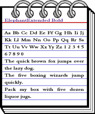 ElephantExtended Bold animated font preview
