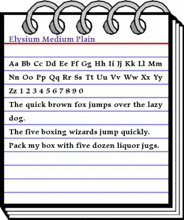 Elysium Medium Regular animated font preview