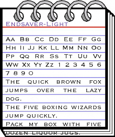 Endsaver-Light Regular animated font preview