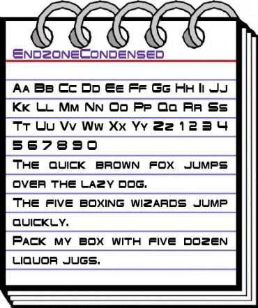 EndzoneCondensed Regular animated font preview