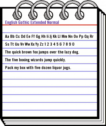 English Gothic-Extended Normal animated font preview