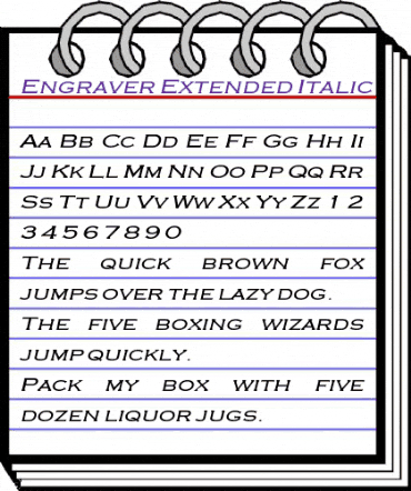Engraver-Extended Italic animated font preview