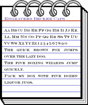 Engravers Becker Caps Regular animated font preview