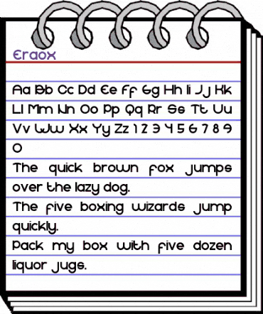 Eraox Regular animated font preview