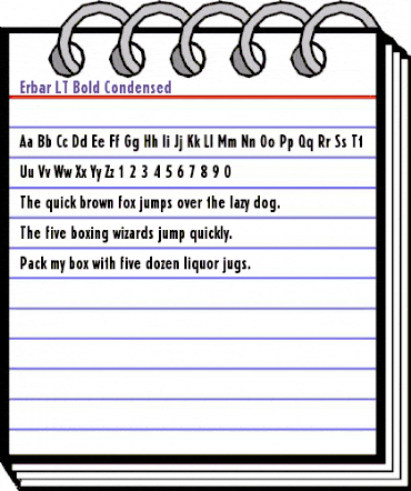Erbar LT BoldCondensed Regular animated font preview