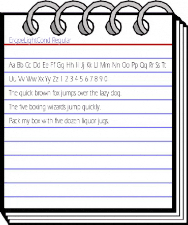 ErgoeLightCond Regular animated font preview