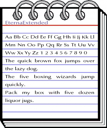 EternaExtended Regular animated font preview