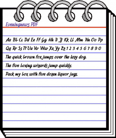 Eveningnews Regular animated font preview