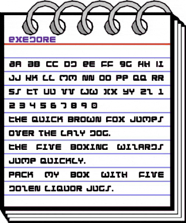 Exedore Regular animated font preview