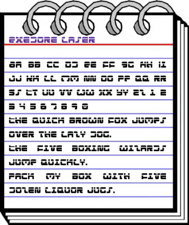Exedore Laser Regular animated font preview