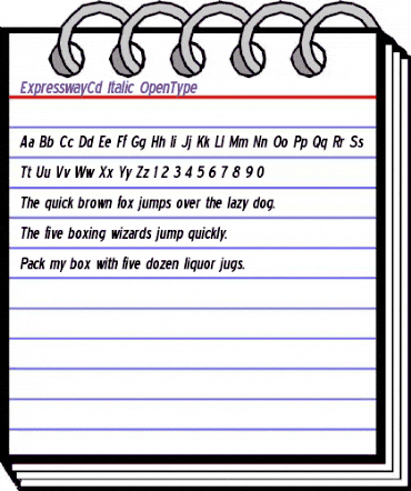 Expressway Cd Italic animated font preview