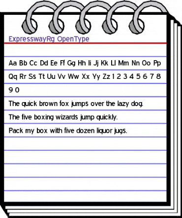 Expressway Rg Regular animated font preview