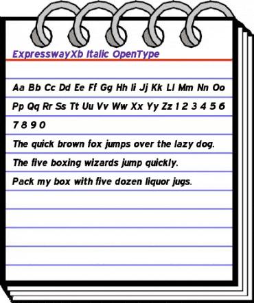 Expressway Xb Italic animated font preview