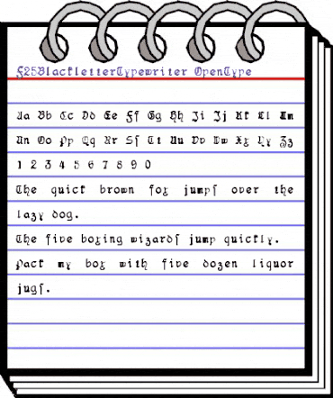 F25 BlackletterTypewriter Regular animated font preview