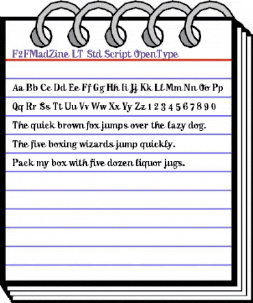 F2FMadZine LT Std Script Regular animated font preview