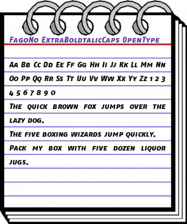 FagoNo ExtraBoldtalicCaps animated font preview