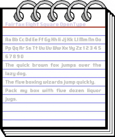 Fairfax Eight Square animated font preview