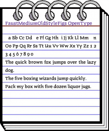 FaustMediumOldStyleFigs Regular animated font preview