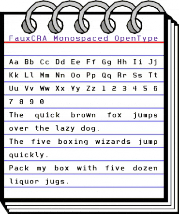 FauxCRA Monospaced animated font preview