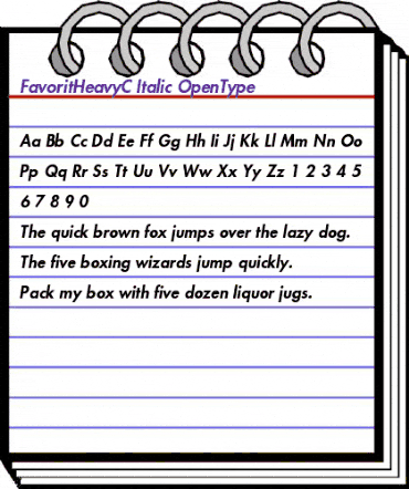 FavoritHeavyC Italic animated font preview