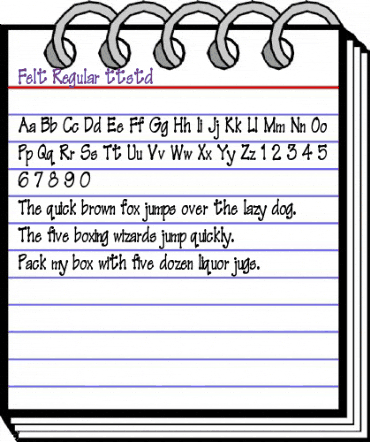Felt Regular animated font preview