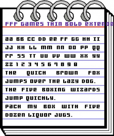FFF Games Thin Bold Extended Regular animated font preview