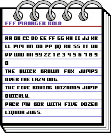 FFF Manager Bold Regular animated font preview