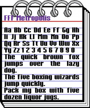 FFF Metropolis Regular animated font preview