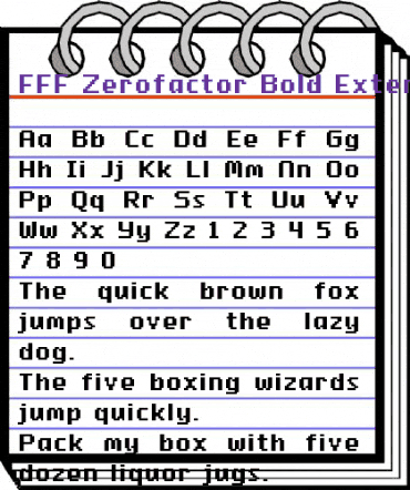 FFF Zerofactor Bold Extended Regular animated font preview