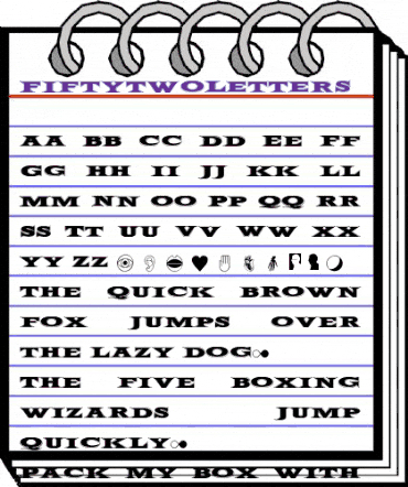 FiftyTwoLetters Regular animated font preview