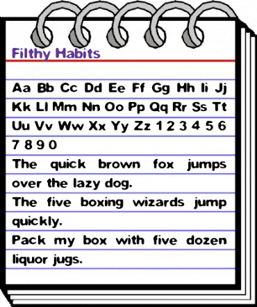 Filthy Habits Regular animated font preview