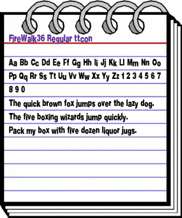 FireWalk36 Regular animated font preview