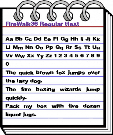 FireWalk36 Regular animated font preview
