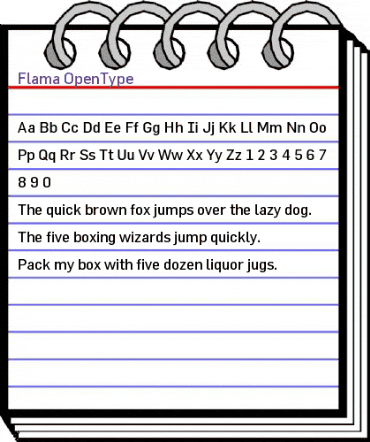 Flama Regular animated font preview