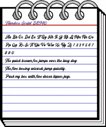 Flanders Script DEMO Regular animated font preview