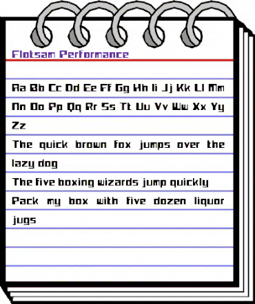 Flotsam Performance Regular animated font preview